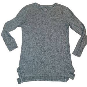 Maurices LG Gray Shirt W/ Ruffle Split